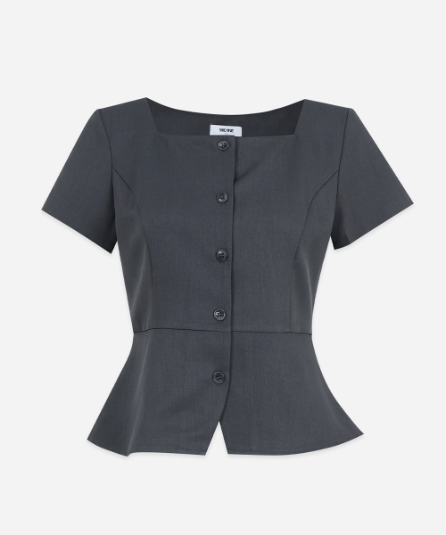 MICANE(ミケーネ)の「エルペプラムブラウス(シャツ/ブラウス・レディース・ブラック/チャコール・SMALL/MEDIUM/LARGE/X-LARGE/XX-LARGE)」の10枚目の写真