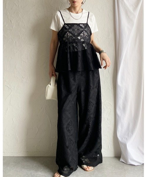 She's Closet（シーズクローゼット）の「ワイド ロング レースパンツ イージーパンツ（その他パンツ・レディース・ホワイト/アイボリー/ベージュ/ブラック・FREE）」の12枚目の写真