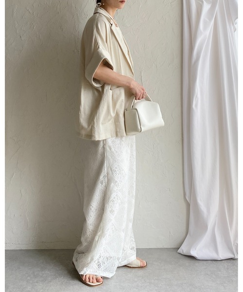 She's Closet（シーズクローゼット）の「ワイド ロング レースパンツ イージーパンツ（その他パンツ・レディース・ホワイト/アイボリー/ベージュ/ブラック・FREE）」の10枚目の写真