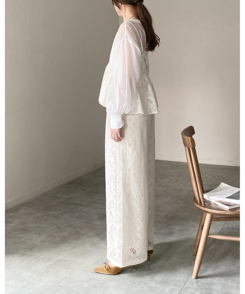 She's Closet（シーズクローゼット）の「ワイド ロング レースパンツ イージーパンツ（その他パンツ・レディース・ホワイト/アイボリー/ベージュ/ブラック・FREE）」の14枚目の写真