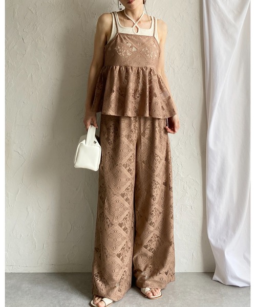 She's Closet（シーズクローゼット）の「ワイド ロング レースパンツ イージーパンツ（その他パンツ・レディース・ホワイト/アイボリー/ベージュ/ブラック・FREE）」の20枚目の写真