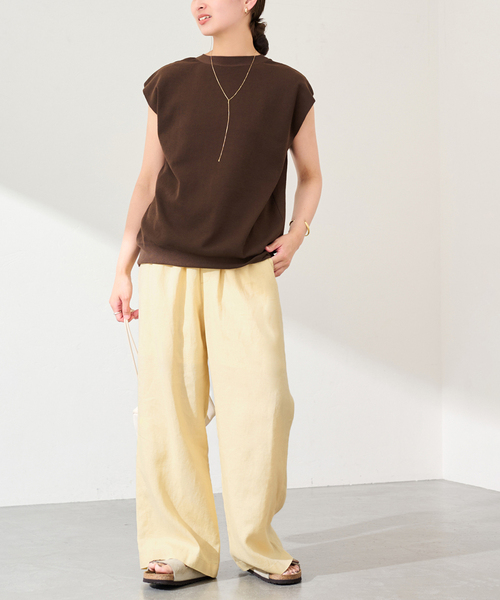 FRAMeWORK(フレームワーク)の「LINEN EASY パンツ(スラックス・レディース・イエロー/グリーン/ブラウン/ホワイト・40/38/36)」の4枚目の写真