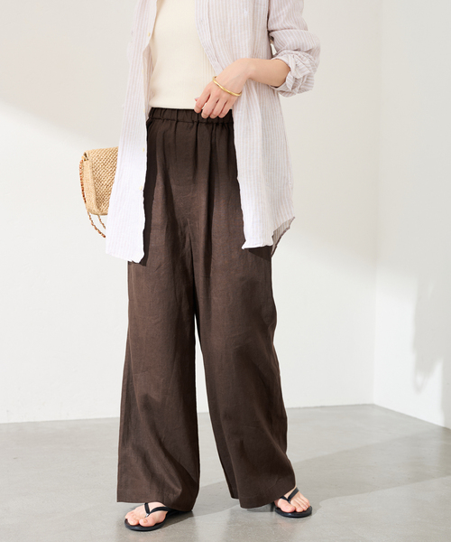 FRAMeWORK（フレームワーク）の「LINEN EASY パンツ（スラックス・レディース・イエロー/グリーン/ブラウン/ホワイト・40/38/36）」の14枚目の写真