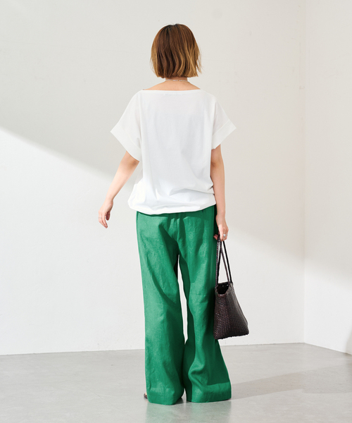 FRAMeWORK（フレームワーク）の「LINEN EASY パンツ（スラックス・レディース・イエロー/グリーン/ブラウン/ホワイト・40/38/36）」の18枚目の写真
