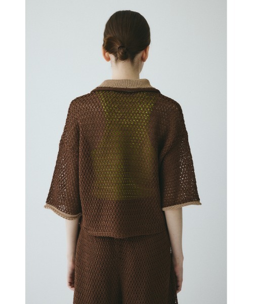 HeRIN.CYE(ヘリンドットサイ)の「Mesh knit pull over / メッシュニットプルオーバー(ニット/セーター・レディース・ブラウン/ネイビー・FREE)」の7枚目の写真