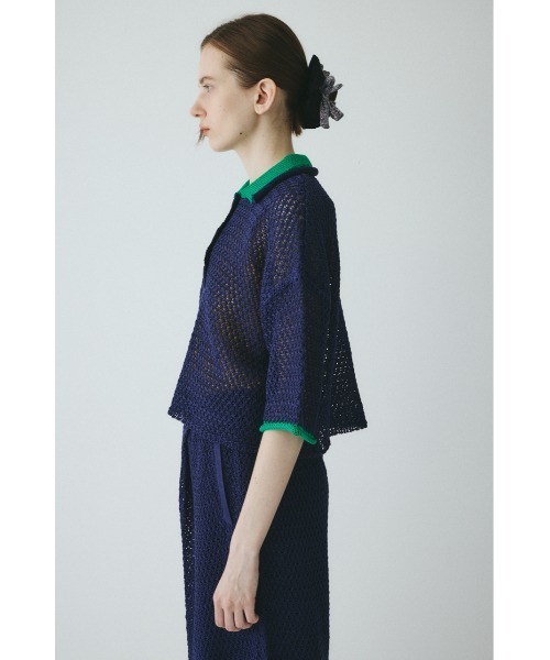 HeRIN.CYE(ヘリンドットサイ)の「Mesh knit pull over / メッシュニットプルオーバー(ニット/セーター・レディース・ブラウン/ネイビー・FREE)」の9枚目の写真