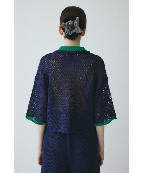 HeRIN.CYE(ヘリンドットサイ)の「Mesh knit pull over / メッシュニットプルオーバー(ニット/セーター・レディース・ブラウン/ネイビー・FREE)」の10枚目の写真
