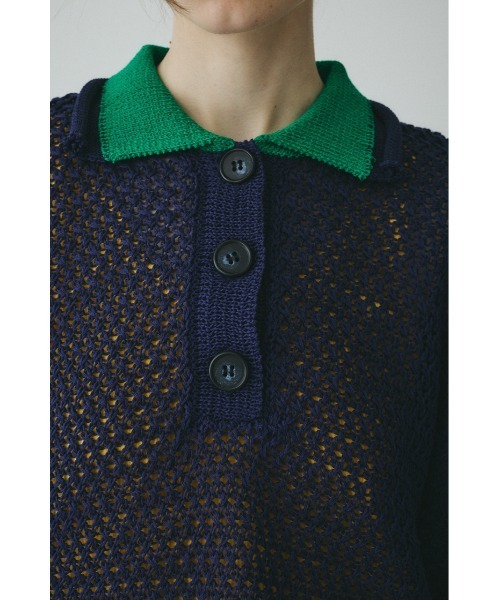 HeRIN.CYE(ヘリンドットサイ)の「Mesh knit pull over / メッシュニットプルオーバー(ニット/セーター・レディース・ブラウン/ネイビー・FREE)」の11枚目の写真