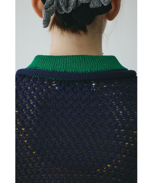 HeRIN.CYE(ヘリンドットサイ)の「Mesh knit pull over / メッシュニットプルオーバー(ニット/セーター・レディース・ブラウン/ネイビー・FREE)」の13枚目の写真