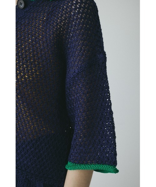 HeRIN.CYE(ヘリンドットサイ)の「Mesh knit pull over / メッシュニットプルオーバー(ニット/セーター・レディース・ブラウン/ネイビー・FREE)」の15枚目の写真