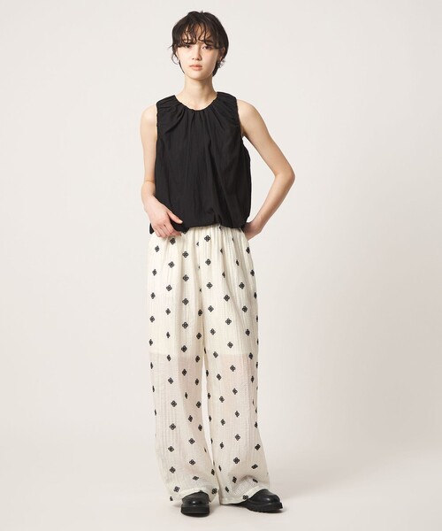 CITEN(シテン)の「<CITEN>フラワーシシュウシア―パンツ(その他パンツ・レディース・オフホワイト/ブラウン系・S/M)」の6枚目の写真