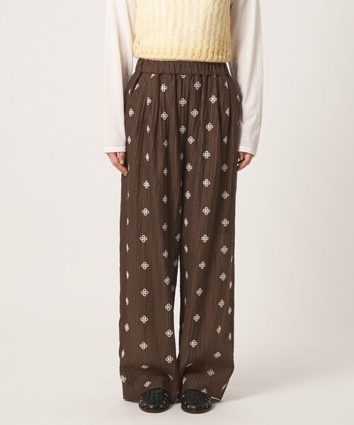 CITEN(シテン)の「<CITEN>フラワーシシュウシア―パンツ(その他パンツ・レディース・オフホワイト/ブラウン系・S/M)」の7枚目の写真