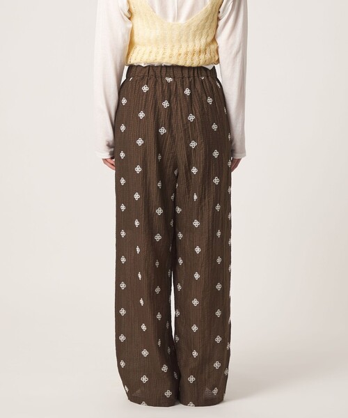 CITEN(シテン)の「<CITEN>フラワーシシュウシア―パンツ(その他パンツ・レディース・オフホワイト/ブラウン系・S/M)」の9枚目の写真
