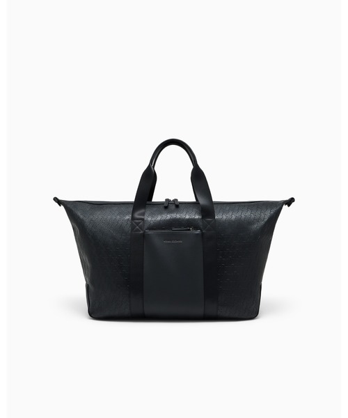 ARMANI EXCHANGE(アルマーニエクスチェンジ)の「【A|X アルマーニ エクスチェンジ】<オンライン限定>オールオーバーロゴ ダッフルバッグ/ボストンバッグ(ボストンバッグ・メンズ・ブラック・FREE)」の1枚目の写真