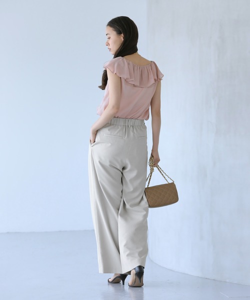 La TOTALITE(ラトータリテ)の「【洗える】フリルスキッパーブラウス(シャツ/ブラウス・レディース・ネイビー/ピンク系その他/ホワイト・FREE)」の7枚目の写真