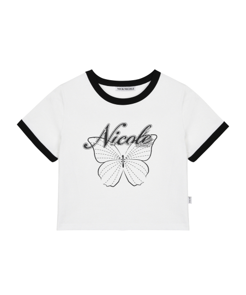 NICK&NICOLE（ニックアンドニコール）の「BUTTERFLY RINGER CROP TOP_IVORY（Tシャツ/カットソー・レディース・その他・FREE）」の4枚目の写真