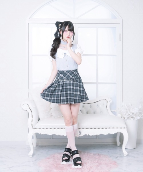 LAFARY(ラファリー)の「リボンリブトップス(Tシャツ/カットソー・レディース・ホワイト/ブルー/ブラック・FREE)」の5枚目の写真