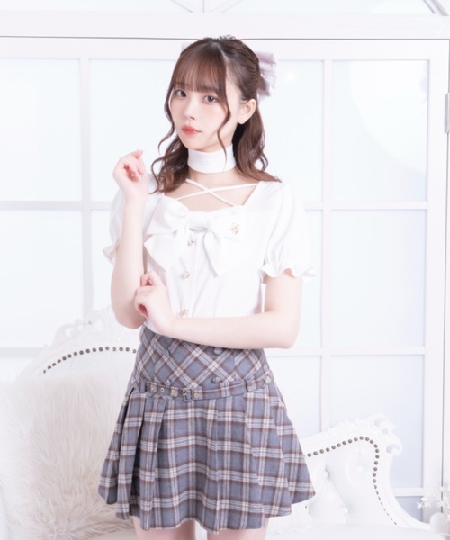 LAFARY(ラファリー)の「リボンリブトップス(Tシャツ/カットソー・レディース・ホワイト/ブルー/ブラック・FREE)」の13枚目の写真
