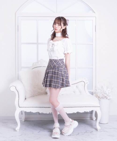LAFARY(ラファリー)の「リボンリブトップス(Tシャツ/カットソー・レディース・ホワイト/ブルー/ブラック・FREE)」の14枚目の写真