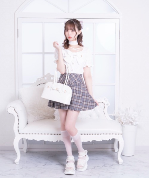 LAFARY(ラファリー)の「リボンリブトップス(Tシャツ/カットソー・レディース・ホワイト/ブルー/ブラック・FREE)」の15枚目の写真