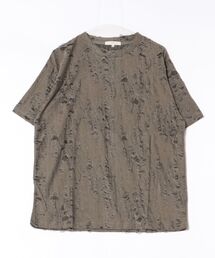 ルーズシルエット クラッシュジャガード ダメージ プルオーバー Tシャツ