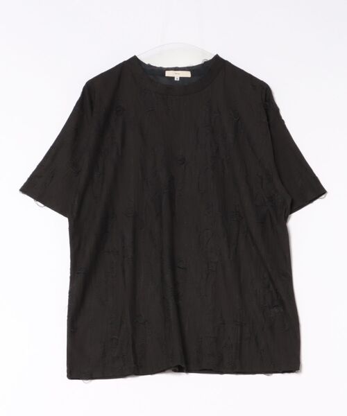 Revo.（レボ）の「ルーズシルエット クラッシュジャガード ダメージ プルオーバー Tシャツ（Tシャツ/カットソー・メンズ・ブラック/チャコール/カーキ・M/L）」の2枚目の写真