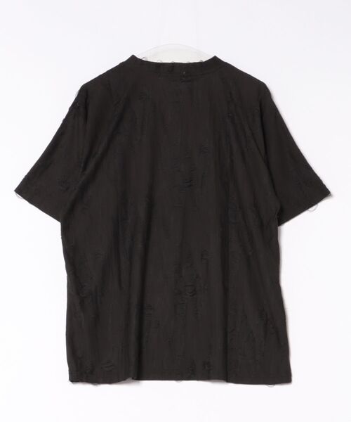 Revo.（レボ）の「ルーズシルエット クラッシュジャガード ダメージ プルオーバー Tシャツ（Tシャツ/カットソー・メンズ・ブラック/チャコール/カーキ・M/L）」の4枚目の写真