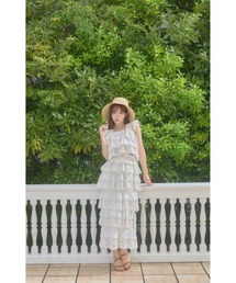 Sheer Gingham Tiered Dress（ワンピース）｜MISTREASS（ミストレアス