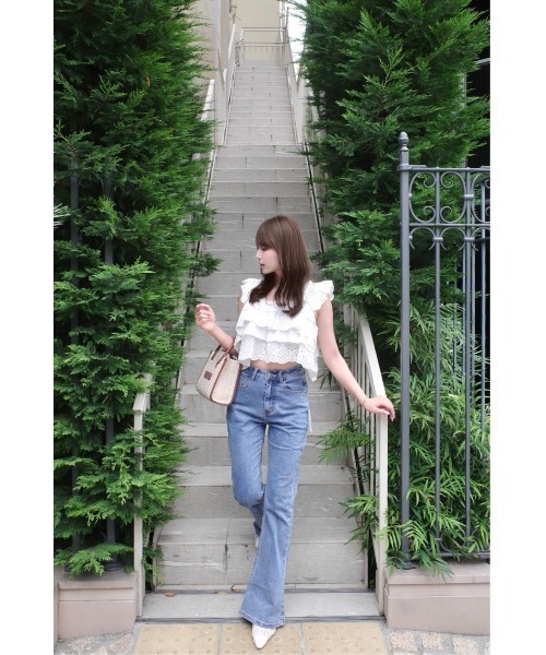 MISTREASS(ミストレアス)の「Luxe Cotton Lace Tiered Set-Up(セットアップ・レディース・ネイビー/ホワイト・FREE)」の15枚目の写真