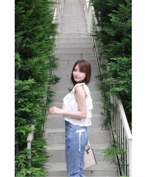 MISTREASS(ミストレアス)の「Luxe Cotton Lace Tiered Set-Up(セットアップ・レディース・ネイビー/ホワイト・FREE)」の14枚目の写真