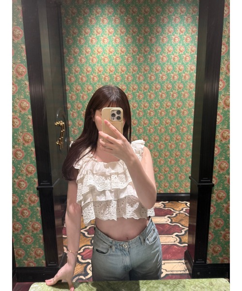 MISTREASS(ミストレアス)の「Luxe Cotton Lace Tiered Set-Up(セットアップ・レディース・ネイビー/ホワイト・FREE)」の17枚目の写真