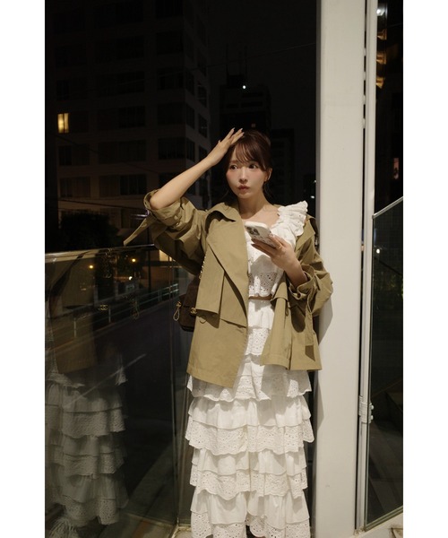 MISTREASS(ミストレアス)の「Luxe Cotton Lace Tiered Set-Up(セットアップ・レディース・ネイビー/ホワイト・FREE)」の21枚目の写真