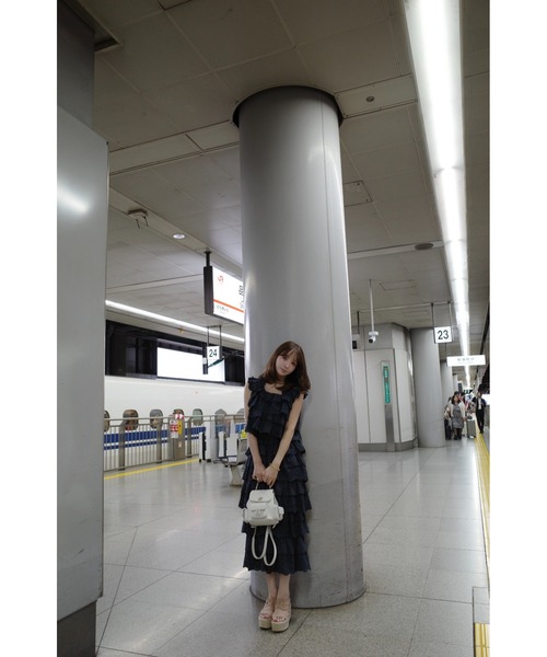 MISTREASS(ミストレアス)の「Luxe Cotton Lace Tiered Set-Up(セットアップ・レディース・ネイビー/ホワイト・FREE)」の10枚目の写真