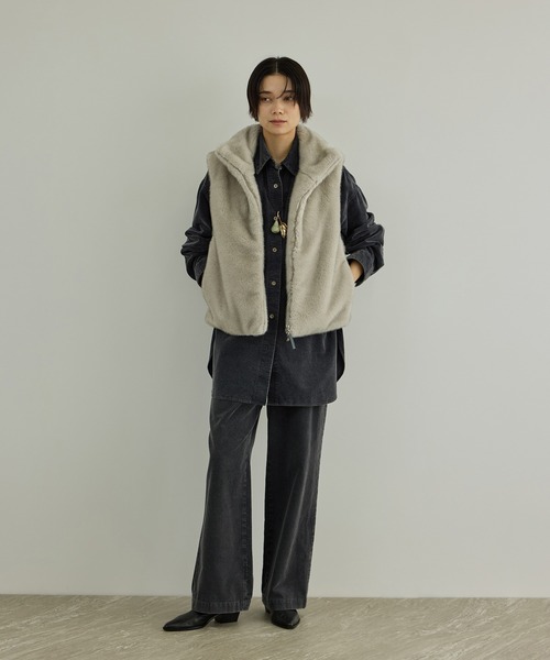SALON adam et rope'(サロン アダム エ ロペ)の「【W S(ドゥーブル)】ミドルヒールレザーミュール(その他シューズ・レディース・ダークブラウン/ブラック・37/36/38)」の9枚目の写真