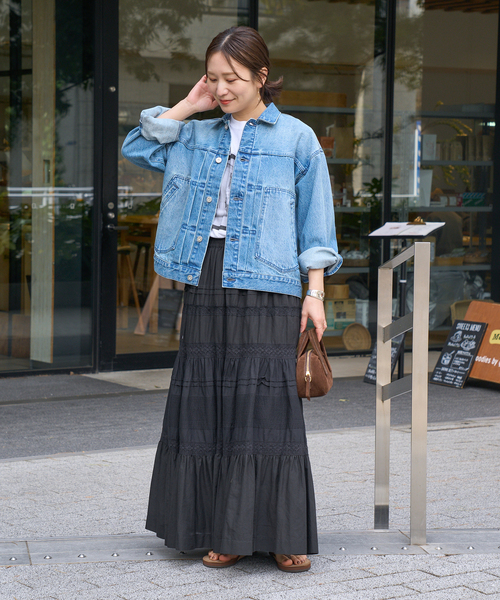 JOURNAL STANDARD(ジャーナルスタンダード)の「《追加2》インドボイルレースティアードスカート(スカート・レディース・ホワイト/ブラック・FREE)」の13枚目の写真