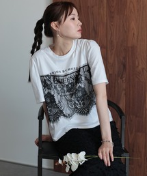 レースドッキングロゴTシャツ