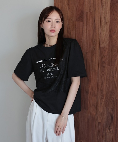 J by blue（ジェイバイブルー）の「レースドッキングロゴTシャツ（Tシャツ/カットソー・レディース・ブラック/ホワイト・MEDIUM）」の13枚目の写真