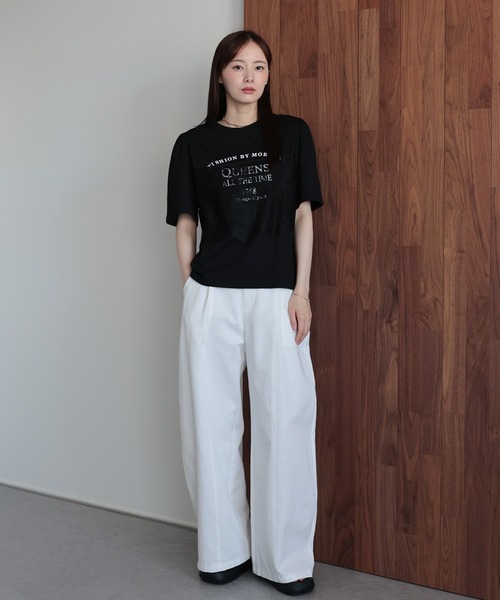 J by blue（ジェイバイブルー）の「レースドッキングロゴTシャツ（Tシャツ/カットソー・レディース・ブラック/ホワイト・MEDIUM）」の16枚目の写真