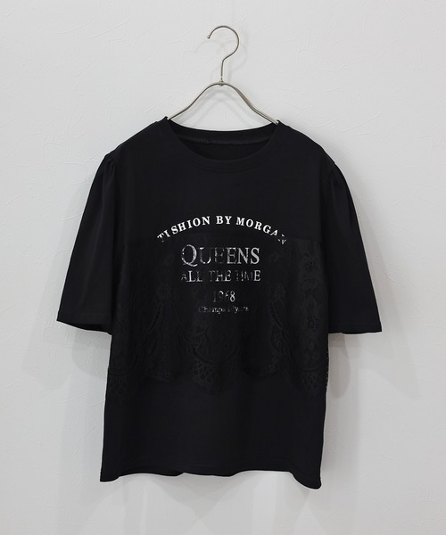 J by blue（ジェイバイブルー）の「レースドッキングロゴTシャツ（Tシャツ/カットソー・レディース・ブラック/ホワイト・MEDIUM）」の19枚目の写真