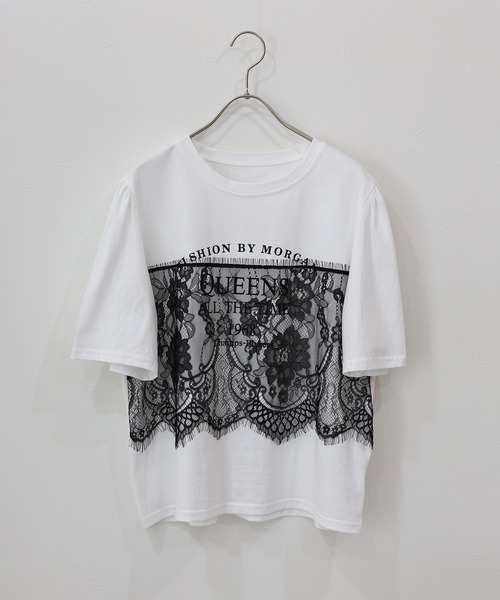 J by blue（ジェイバイブルー）の「レースドッキングロゴTシャツ（Tシャツ/カットソー・レディース・ブラック/ホワイト・MEDIUM）」の18枚目の写真