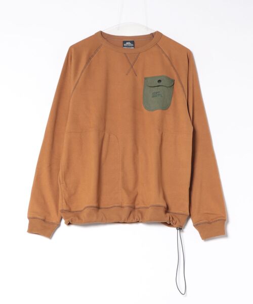 KRIFF MAYER(クリフメイヤー)の「もちのび -TOUGH & WARM-ドロストスウェットT(Tシャツ/カットソー・メンズ・グレー/カラフル/ナチュラル/チャコール/キャメル・X-LARGE/LARGE/MEDIUM)」の4枚目の写真