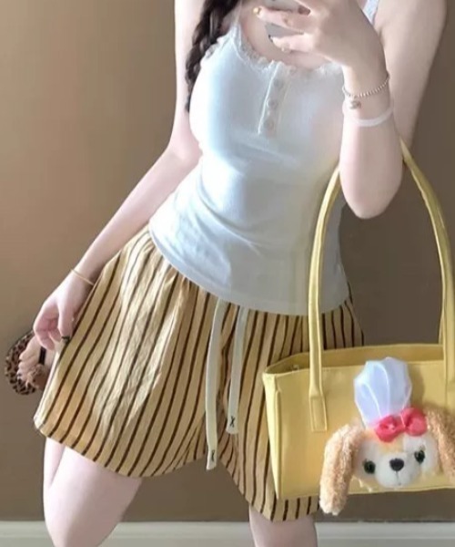 ampm（エーエムピーエム）の「ストライプイージーショートパンツ（その他パンツ・レディース・イエロー/ブルー/グリーン・FREE）」の7枚目の写真