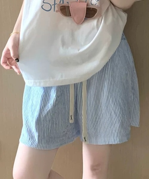 ampm（エーエムピーエム）の「ストライプイージーショートパンツ（その他パンツ・レディース・イエロー/ブルー/グリーン・FREE）」の9枚目の写真