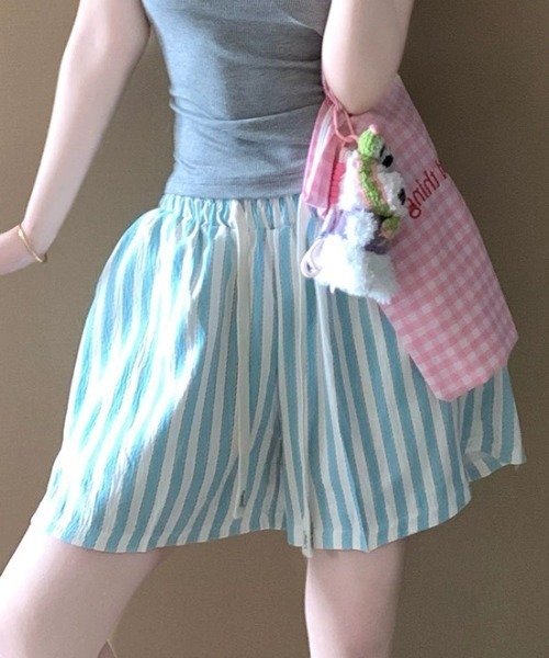 ampm（エーエムピーエム）の「ストライプイージーショートパンツ（その他パンツ・レディース・イエロー/ブルー/グリーン・FREE）」の8枚目の写真