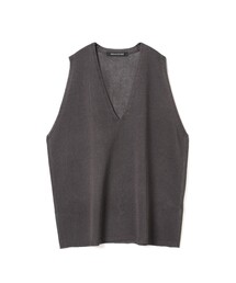 mizuiro ind リネンライクVネックワイドベスト