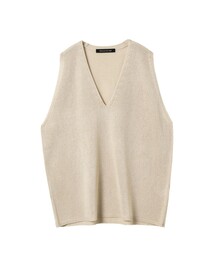 mizuiro ind リネンライクVネックワイドベスト