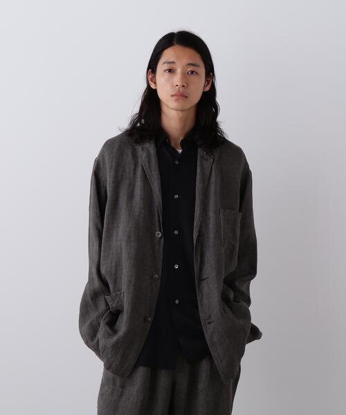 YLEVE(イレーヴ)の「YLEVE / LINEN POPLIN JACKET(テーラードジャケット・メンズ・ブラウン/ブラック系その他・3/4)」の2枚目の写真