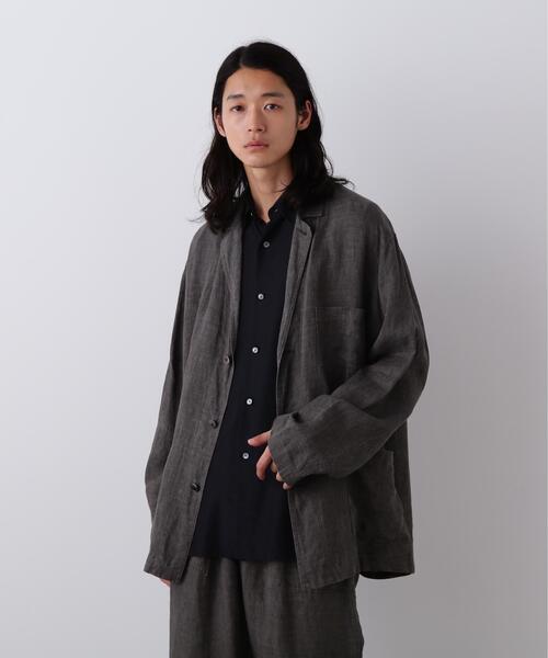 YLEVE(イレーヴ)の「YLEVE / LINEN POPLIN JACKET(テーラードジャケット・メンズ・ブラウン/ブラック系その他・3/4)」の4枚目の写真