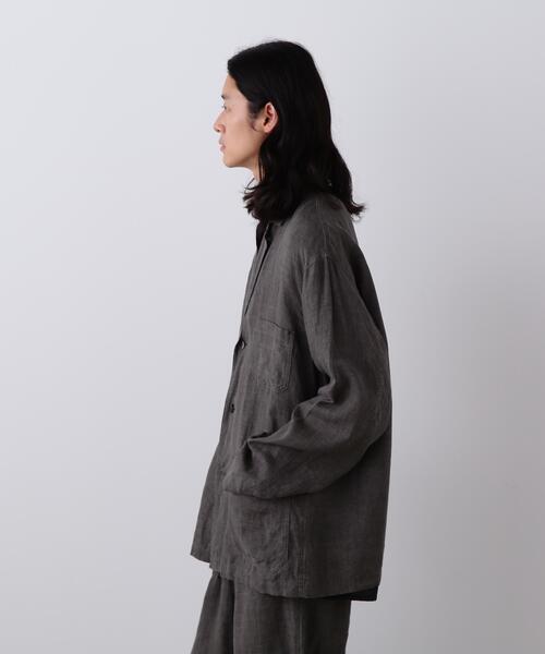 YLEVE(イレーヴ)の「YLEVE / LINEN POPLIN JACKET(テーラードジャケット・メンズ・ブラウン/ブラック系その他・3/4)」の5枚目の写真