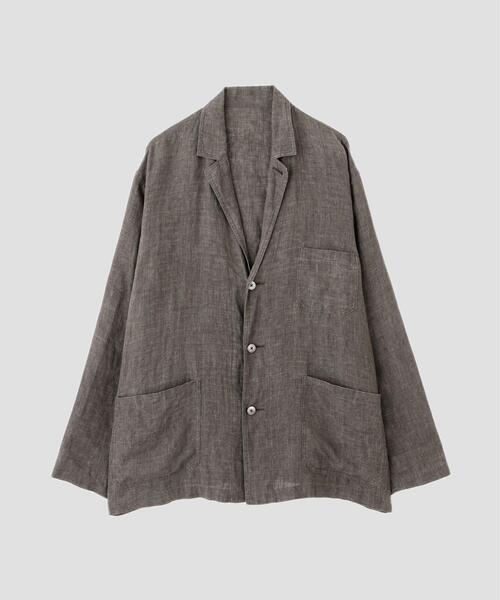YLEVE(イレーヴ)の「YLEVE / LINEN POPLIN JACKET(テーラードジャケット・メンズ・ブラウン/ブラック系その他・3/4)」の8枚目の写真